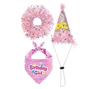Suministros para De Cumpleaños para Perros | Vestido con Sombrero para Disfraz De Cachorro con Bandana Grande, Mediano Y Pequeño, Tutú para Perros para Niñas Diseñado como Parte del Traje De