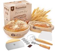 Suministros para hornear pan de masa fermentada y canastas de prueba, un kit completo para hacer pan que incluye panecillos redondos y de 11 pulgadas ovalados de ratán, col de pan, bandejas de pan y