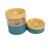 Suministros para mascotas, dispensador automático de alimentos, 1 L, doble cuenco, alimentación automática, accesorios de riego (verde)