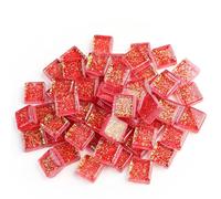 Suministros Para Mosaico 50 piezas de mosaicos vidrio con purpurina for hacer tú mismo, piedras, azulejos, guijarros, material for manualidades, rompecabezas for 9 x mm(Color 14)