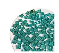 Suministros Para Mosaico Azulejos de mosaico for manualidades, color 50 piezas, cristal con purpurina, forma cuadrada, decoración del hogar(Emerald Glitter)