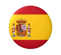 Suministros redondos con impresión de bandera española para decoración de la Copa del Mundo, recuerdos de fiesta y accesorios de moda, One Size, Hierro