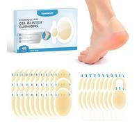 Sumiwish Apósitos Hidrocoloides 48 Uds Parches Hidrocoloides Impermeables, Apósitos Adhesivos para Talón, Dedos Protector Anti-rozaduras para Ampolla en el Pie Tiritas Doméstico General -Toe&Heel Pack
