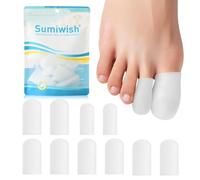 Sumiwish protector dedos pies silicona toe protector - 10 Pack protector dedo gordo pie, almohadillas para aliviar el dolor, uñas perdidas o encarnadas, callos, durezas, ampollas, dedos en martillo