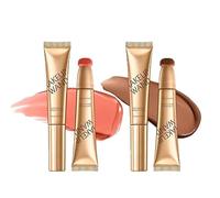 Summaryas Contour Wand & Blush Wands Duo - Rubor, crema de maquillaje en barra de belleza, dúo de contornos líquidos 2 en 1 para mujeres con aplicador, varitas de rubor líquido para mujer (rubor 02+