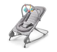 Summer 2 en 1 Bouncer & Rocker Duo (tweed gris claro) Práctico y portátil Rocker y Bouncer para bebés, incluye juguetes suaves y vibraciones relajantes