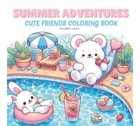 Summer Adventures: Cute animal friends Coloring Book for Adults & Teens Featuring Playful Animal Friends Exploring the Outdoors in Cozy Summer Scenes for Relaxation