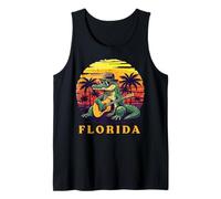 Summer Aliigator Guitar Florida Vacation Trip Hombres Mujeres Niños Camiseta sin Mangas