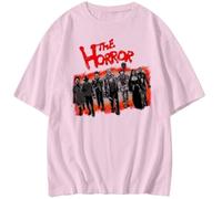 Summer American Retro Horror Character Print Women's Men's Crew Shirt