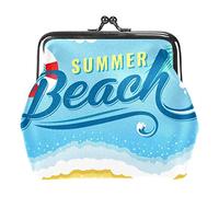 Summer Beach Blue Sea Monedero Kiss Lock Change Monedero Vintage Trinkets Pouch