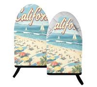 Summer Beach California Scene 204.4 °C - Juego de guantes y guantes de horno resistentes al calor, 24.1 cm x 15.2 cm, 2 unidades