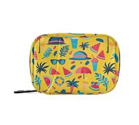 Summer Beach Elements - Bolsa organizadora de pastillas de viaje para 7 días, semanal, pequeño soporte para suplementos vitamínicos