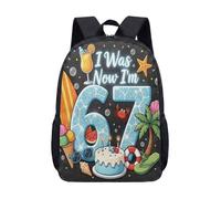 Summer Beach - Mochila escolar de 17 pulgadas para niños y adolescentes, bolsa de viaje con estampado de palmeras, color azul, 14, L, Minimalista