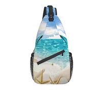 Summer Beach Starfish Sea Shell Cross Chest Bag Diagonalmente Sling Backpack Crossbody Shoulder Bag Travel Senderismo Daypacks para Hombres y Mujeres