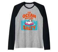 Summer Beach Vacay Summertime El océano me hizo un salado Camiseta Manga Raglan