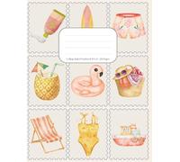Summer Beach Vibes Notebook - 8.5” x 11” College Ruled Journal with Cute Coastal Icons Cover | 120 Pages for School, Work & Journaling