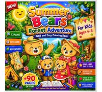 Summer Bears Forest Adventure Coloring Book for Kids Ages 4-8: Bold & Easy Summer Camping Coloring Pages with Cute Bear Family Adventures, Woodland ... Large Designs for Toddlers & Young Children