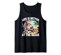 Summer Break Teacher Gnome Life Is Better At The Beach Camiseta sin Mangas