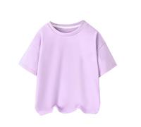 Summer Children's Short Sleeved Mercerised Cotton Boys and Girls In Small Children Round Neck Casual T Shirt Tops 3A Children's Clothing Camisa Niño Azul Claro, morado, 4-5 años