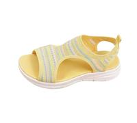 Summer Colored Mesh On Sandals For Breathable Comfort Beach Sandals Men’s Style Lightweight Footwear (Yellow, 35)