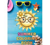 Summer Coloring Book for Kids: 25+ Cute Kawaii Beach & Summer Illustrations with Word Tracing | Ice Cream, Flamingo, Surfboard, Starfish & More | Ages 3-8