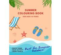Summer Colouring Book for Kids Ages 4-6: Easy & Cute Colouring Pages with Sunshine, Beach, Ice Cream & Vacation Fun