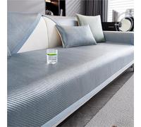 Summer Cooling Couch Cover,Non Slip Breathable Cooling Sofa Slipcovers, Universal Air Conditioning Mat For Living Room(Azul,70 * 280cm)
