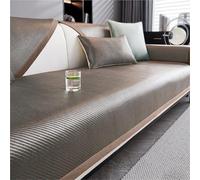 Summer Cooling Couch Cover,Non Slip Breathable Cooling Sofa Slipcovers, Universal Air Conditioning Mat For Living Room(Coffee Gold,90 * 160cm)
