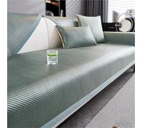 Summer Cooling Couch Cover,Non Slip Breathable Cooling Sofa Slipcovers, Universal Air Conditioning Mat For Living Room(Green 1,70 * 260cm)