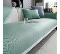 Summer Cooling Couch Cover,Non Slip Breathable Cooling Sofa Slipcovers, Universal Air Conditioning Mat For Living Room(Green 2,90 * 160cm)