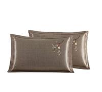 Summer Cooling Ice Silk Pillowcase Washable Vine Leaf Core Cover Single Person Household(One Piece of bingteng Persimmon ruyi (Washable))
