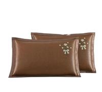 Summer Cooling Ice Silk Pillowcase Washable Vine Leaf Core Cover Single Person Household(Two Ice Vine Bouquets (Washable))