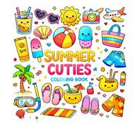 Summer Cuties Coloring Book: Simple & Cute Summer Coloring Pages for kids Ages 4-8, Ages 8-12 Teens | 8.5 by 8.5 50 Single-Sided Easy Designs of ... Ocean Animals and Summer Foods and Activities