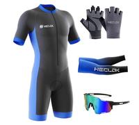 Summer Cycling Skinsuit Triatlón for Hombres,2024 Nuevo Pro Manga Corta Traje de Ciclismo, Racing Tri Suit de Acolchado de Gel, MTB Mono para Correr, Andar en Bicicleta, Nadar (TYP-5,M)