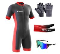 Summer Cycling Skinsuit Triatlón for Hombres,2024 Nuevo Pro Manga Corta Traje de Ciclismo, Racing Tri Suit de Acolchado de Gel, MTB Mono para Correr, Andar en Bicicleta, Nadar (TYP-3,4XL)