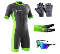 Summer Cycling Skinsuit Triatlón for Hombres,2024 Nuevo Pro Manga Corta Traje de Ciclismo, Racing Tri Suit de Acolchado de Gel, MTB Mono para Correr, Andar en Bicicleta, Nadar (TYP-2,XXS)