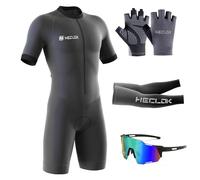 Summer Cycling Skinsuit Triatlón for Hombres,2024 Nuevo Pro Manga Corta Traje de Ciclismo, Racing Tri Suit de Acolchado de Gel, MTB Mono para Correr, Andar en Bicicleta, Nadar (TYP-7,L)
