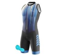 Summer Cycling Skinsuit Triatlón for Hombres, 2024 Traje de Ciclismo Acolchado de una Pieza para Hombre, Pro Manga Corta Traje de Ciclismo, MTB Mono Bueno para Correr (P9,L)