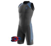 Summer Cycling Skinsuit Triatlón for Hombres, Pro Manga Corta Traje de Ciclismo, Racing Tri Suit de Bicicletas Acolchado de Gel, MTB Mono,Correr, Nadar, Andar en Bicicleta (TYP-5,S)