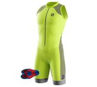 Summer Cycling Skinsuit Triatlón for Hombres, Pro Manga Corta Traje de Ciclismo, Racing Tri Suit de Bicicletas Acolchado de Gel, MTB Mono,Correr, Nadar, Andar en Bicicleta (TYP-2,XS)