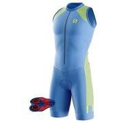 Summer Cycling Skinsuit Triatlón for Hombres, Pro Manga Corta Traje de Ciclismo, Racing Tri Suit de Bicicletas Acolchado de Gel, MTB Mono,Correr, Nadar, Andar en Bicicleta (TYP-1,S)