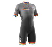 Summer Cycling Skinsuit Triatlón for Hombres,Traje de Triatlón Hombres,Conjunto de Traje de triatlón de Manga Corta para Hombre,Mono para Correr, Andar en Bicicleta, Nadar (2,S)