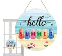 Summer Door Decor - Premium Weather-Treated Welcome Sign, Features UV-Resistant Fade-Proof Coating For Long-Lasting Vibrant Colors In Direct Sunlight | Moisture-Resistant Design For Front Porc