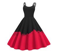 Summer Dress for Women,1950s Retro Vintage Dress for Women Spaghetti Straps Rockabilly Swing A-Line Midi Cocktail Party Dresses Womens Dresses ESJAK122