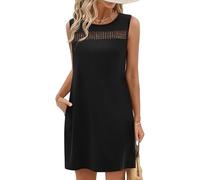 Summer Dresses For Women Beach Vacation Fashion Tank Dress with Pockets Negro M