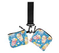 Summer Drink Cool Ice Blue - Fundas para tarjetas de visita para mujer, diseño con llavero, 2 unidades, Bebida de verano azul hielo fresco, 1 talla, Casual, Bebida de verano azul hielo fresco, 1 talla