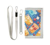 Summer Drink Cool Ice Blue - Tarjetero para regalo de cumpleaños, cartera simple para hombre, plegable con cordón, Summer Drink Cool Ice Blue, 1 size, Moda