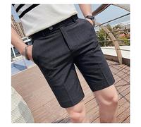 Summer elástico Cintura Longitud de la Rodilla de la Rodilla Uso Formal Shorts Rectas Ropa de los Hombres Delgados del Delgado mortalidad (Color: d, tamaño: 35)