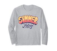 Summer Feeling Retro Sunset Vibe Gráfico | Fun Summertime Manga Larga