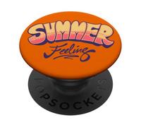 Summer Feeling Retro Sunset Vibe Gráfico | Fun Summertime PopSockets PopGrip Adhesivo